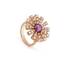 Damiani Anelli>Anello in oro rosa con ametista e diamanti brown, 16 mm.