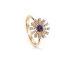 Damiani Anelli>Anello in oro rosa con ametista e diamanti brown, 12 mm.