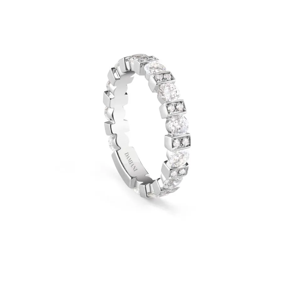 Damiani Fedi Nuziali | Anelli>Anello in platino con diamanti, 3,50 mm.