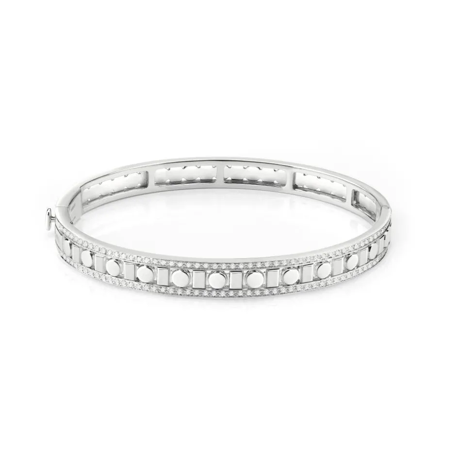 Uomo Damiani Bracciali | Uomo>Bracciale in oro bianco con diamanti, 7 mm.