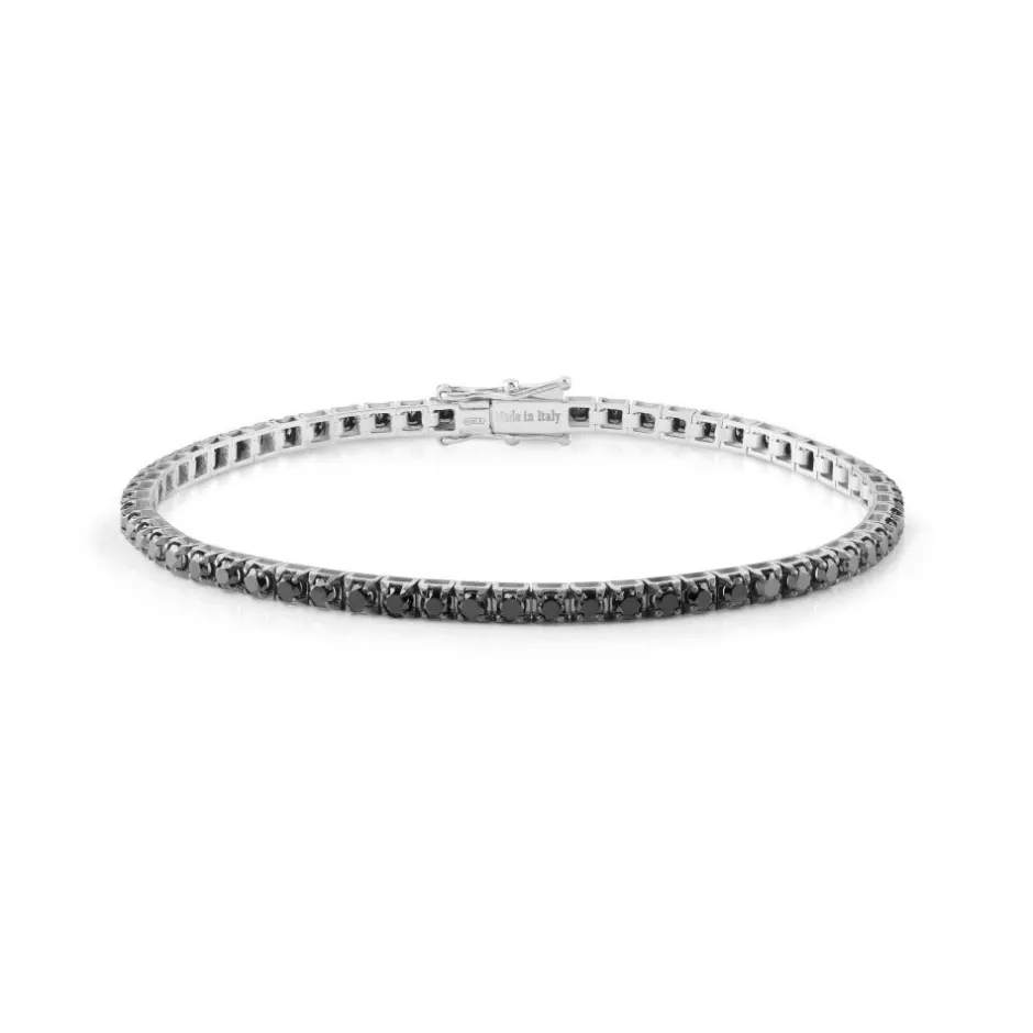 Uomo Damiani Uomo | Bracciali>Bracciale in oro bianco con diamanti black 3,78 carati