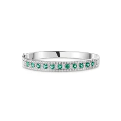 Damiani Bracciali>Bracciale in oro bianco con diamanti e smeraldi