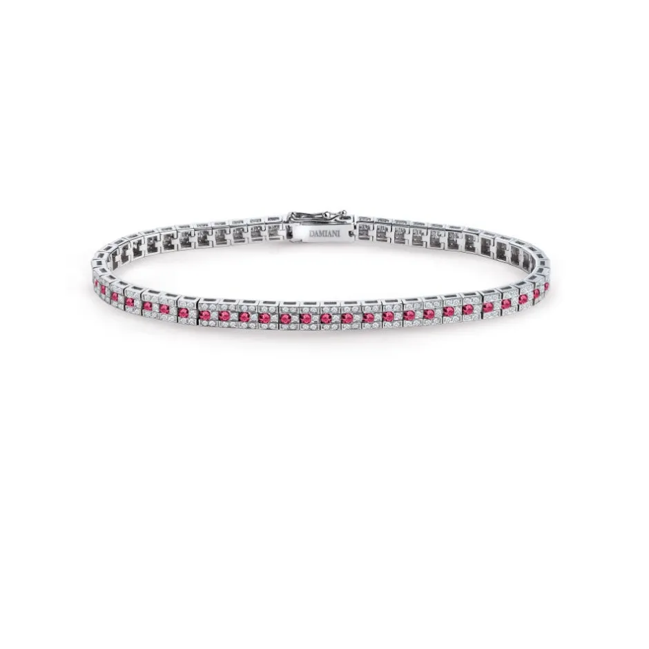 Damiani Bracciali>Bracciale in oro bianco con diamanti e rubini
