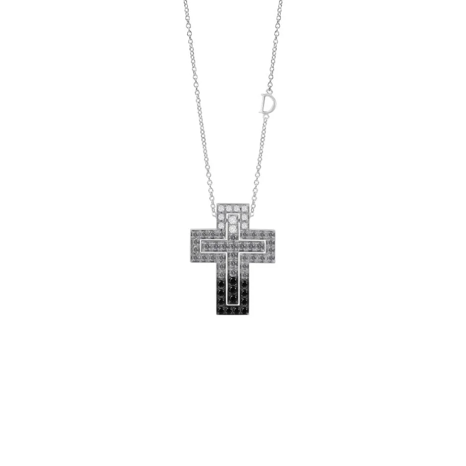 Uomo Damiani Uomo | Collane>Collana in oro bianco con diamanti e diamanti black