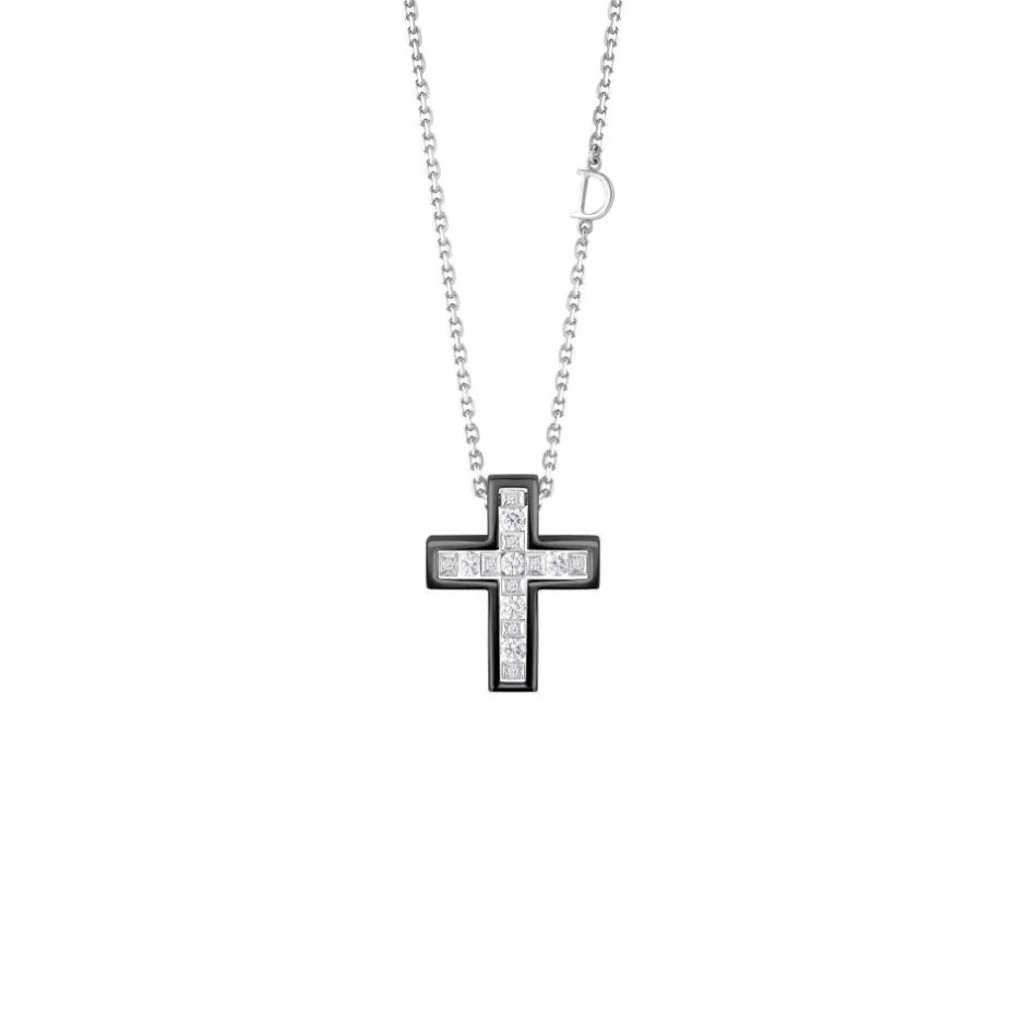 Uomo Damiani Uomo | Collane>Collana in oro bianco e oro brunito con diamanti