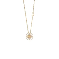 Damiani Collane>Collana in oro giallo con quarzo citrino e diamanti, 12 mm.