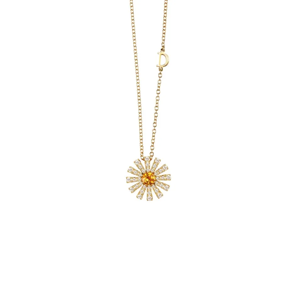 Damiani Collane>Collana in oro giallo con quarzo citrino e diamanti, 16 mm.