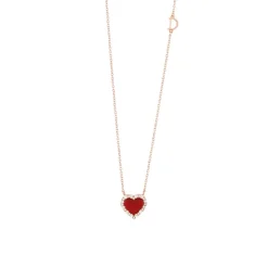 Damiani Collane>Collana in oro rosa con corniola e diamanti