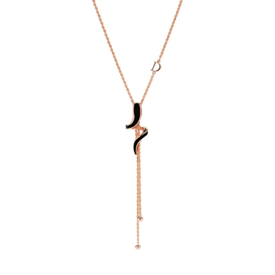 Damiani Collane>Collana in oro rosa con hybrid ceramic nera e diamante