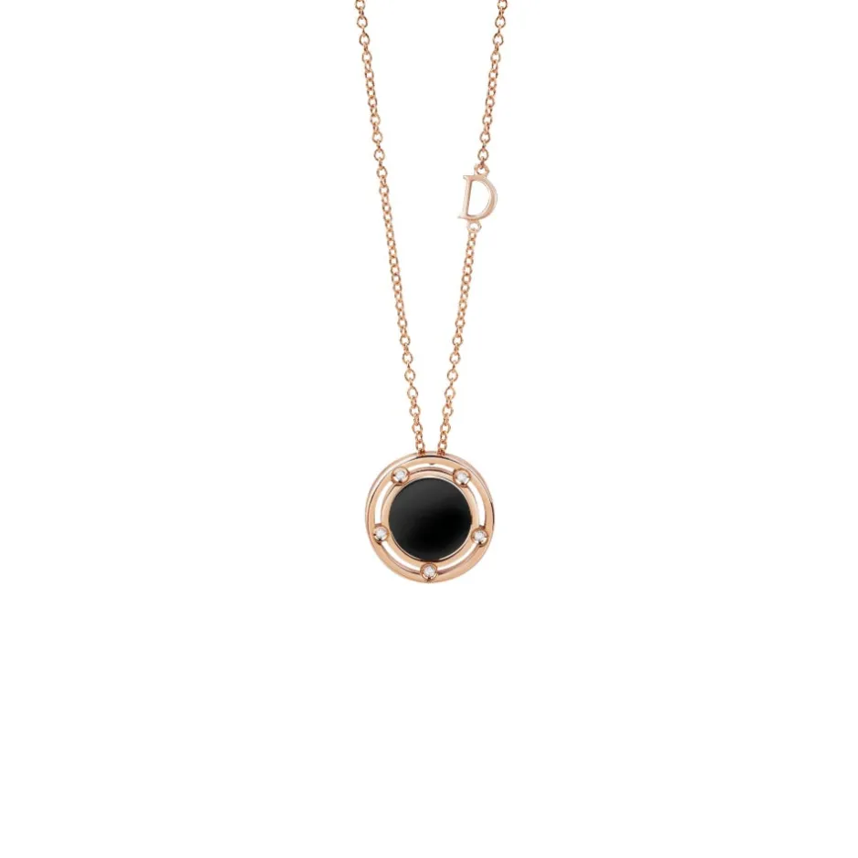 Uomo Damiani Uomo | Collane>Collana in oro rosa con onice e diamanti