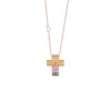 Damiani Collane>Collana in oro rosa con zaffiri rainbow
