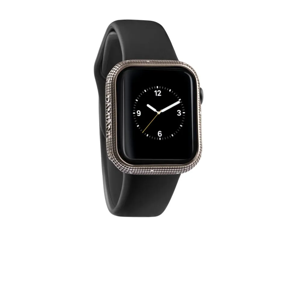 Uomo Damiani Uomo>Cover watch con texture Metropolitan in titanio brunito con diamanti