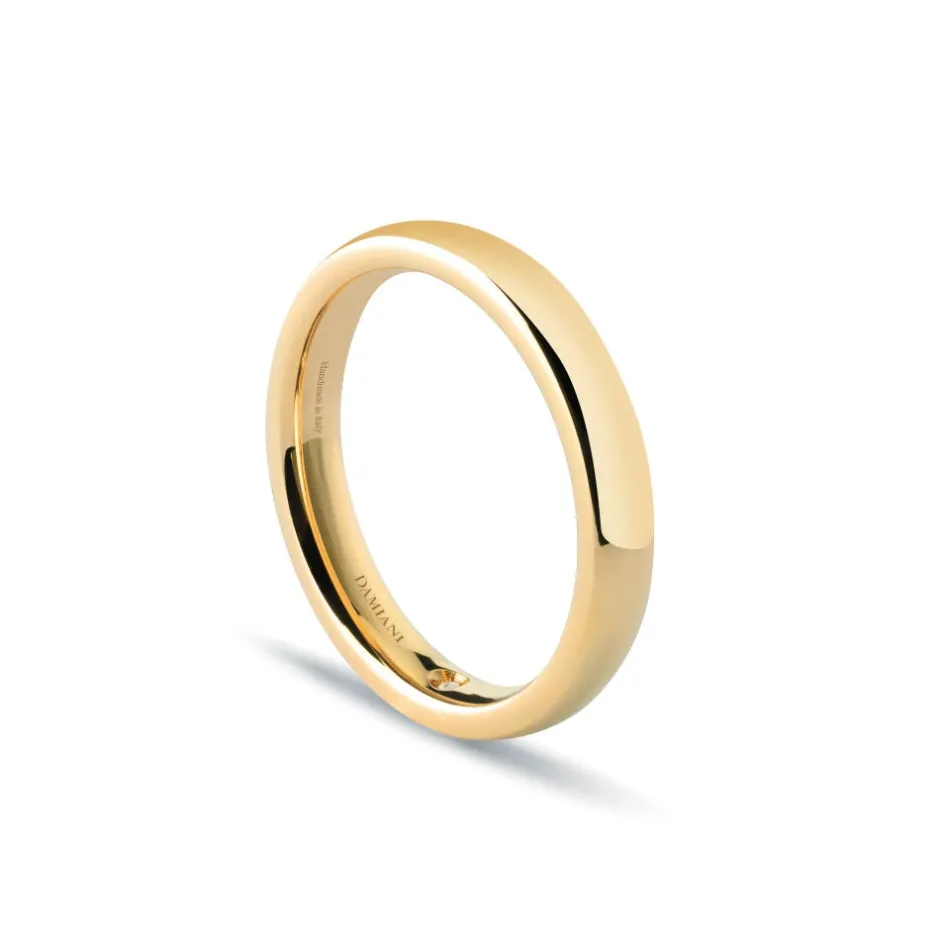 Damiani Fedi Nuziali>Fede nuziale in oro giallo con diamante, 3,50 mm.