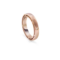 Damiani Fedi Nuziali>Fede nuziale in oro rosa con diamanti, 3,40 mm.