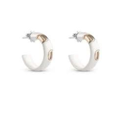 Damiani Orecchini>Orecchini in ceramica bianca con oro rosa e diamanti