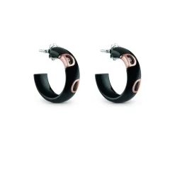 Damiani Orecchini>Orecchini in ceramica nera con oro rosa e diamante