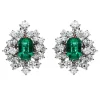 Damiani Orecchini>Orecchini in oro bianco con diamanti e smeraldi