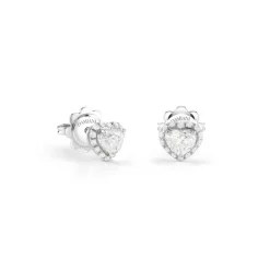 Damiani Orecchini>Orecchini in oro bianco con diamanti taglio cuore