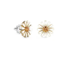 Damiani Orecchini>Orecchini in oro giallo con ceramica e quarzo citrino, 12 mm.